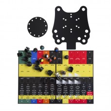 Acrylic Button Plate D82, 8 Pushbuttons, 2 Rotary Switches, Nut Covers & Decals Bundle