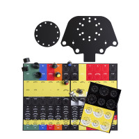 Acrylic Button Plate, 4 Pushbuttons, 2 Rotary Switches, Nut Covers & Decals Bundle