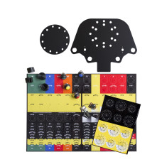Acrylic Button Plate, 4 Pushbuttons, 2 Rotary Switches, Nut Covers & Decals Bundle