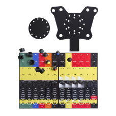 Acrylic Button Plate, 6 Pushbuttons, Nut Covers & Decals Bundle